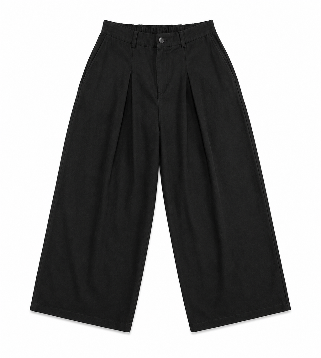 Pantalón de doble pliegue negro