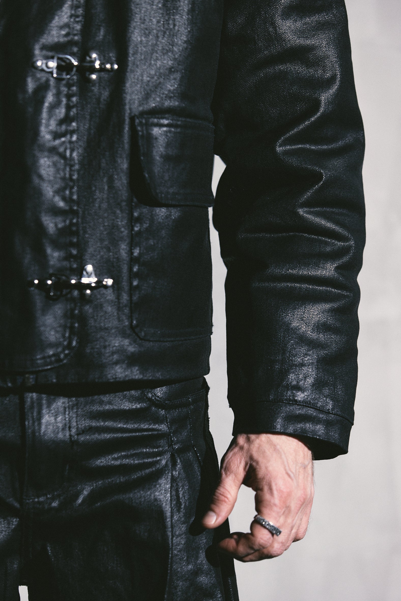 Chaqueta en Denim Encerado