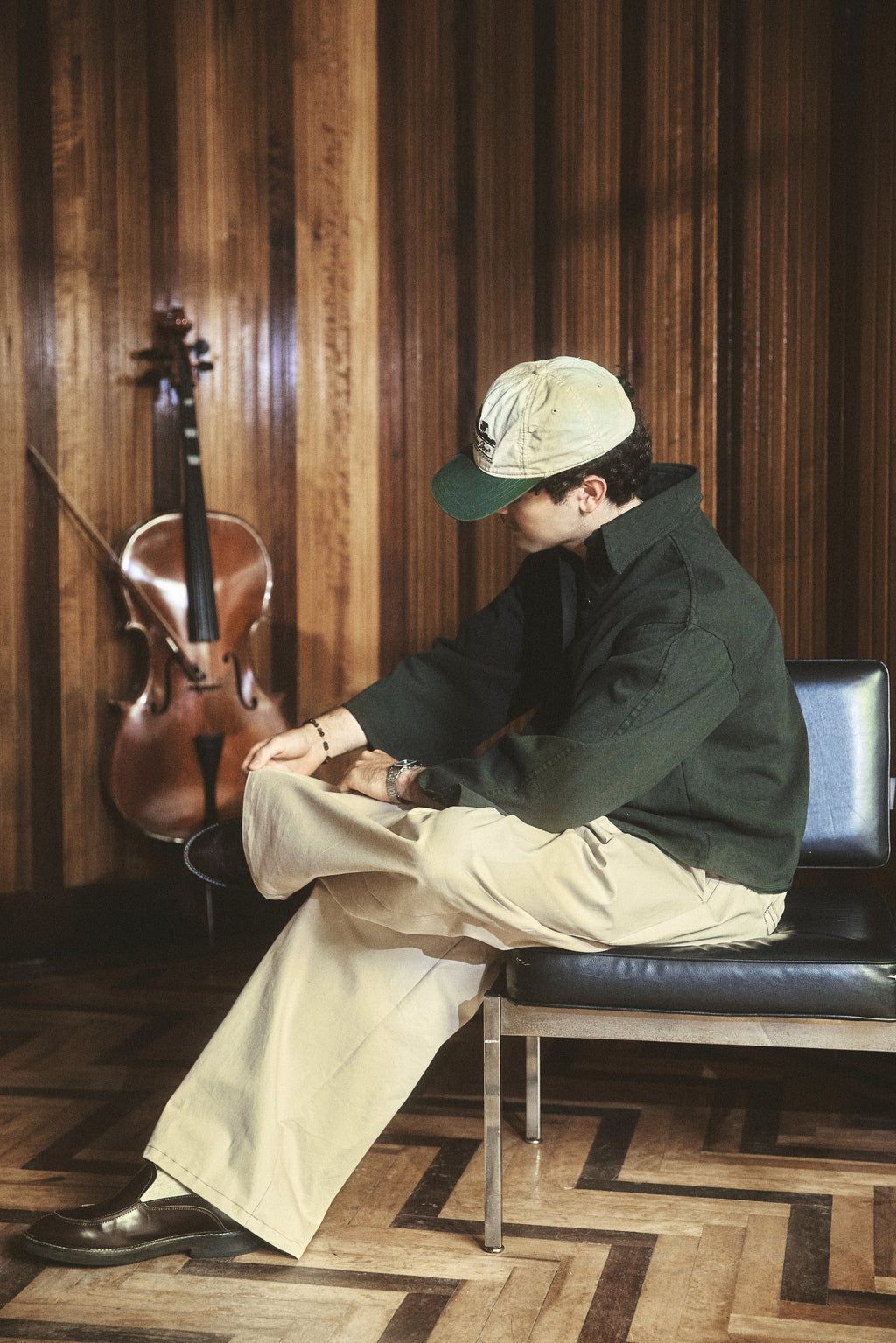 Camisa de botones Verde Oscuro