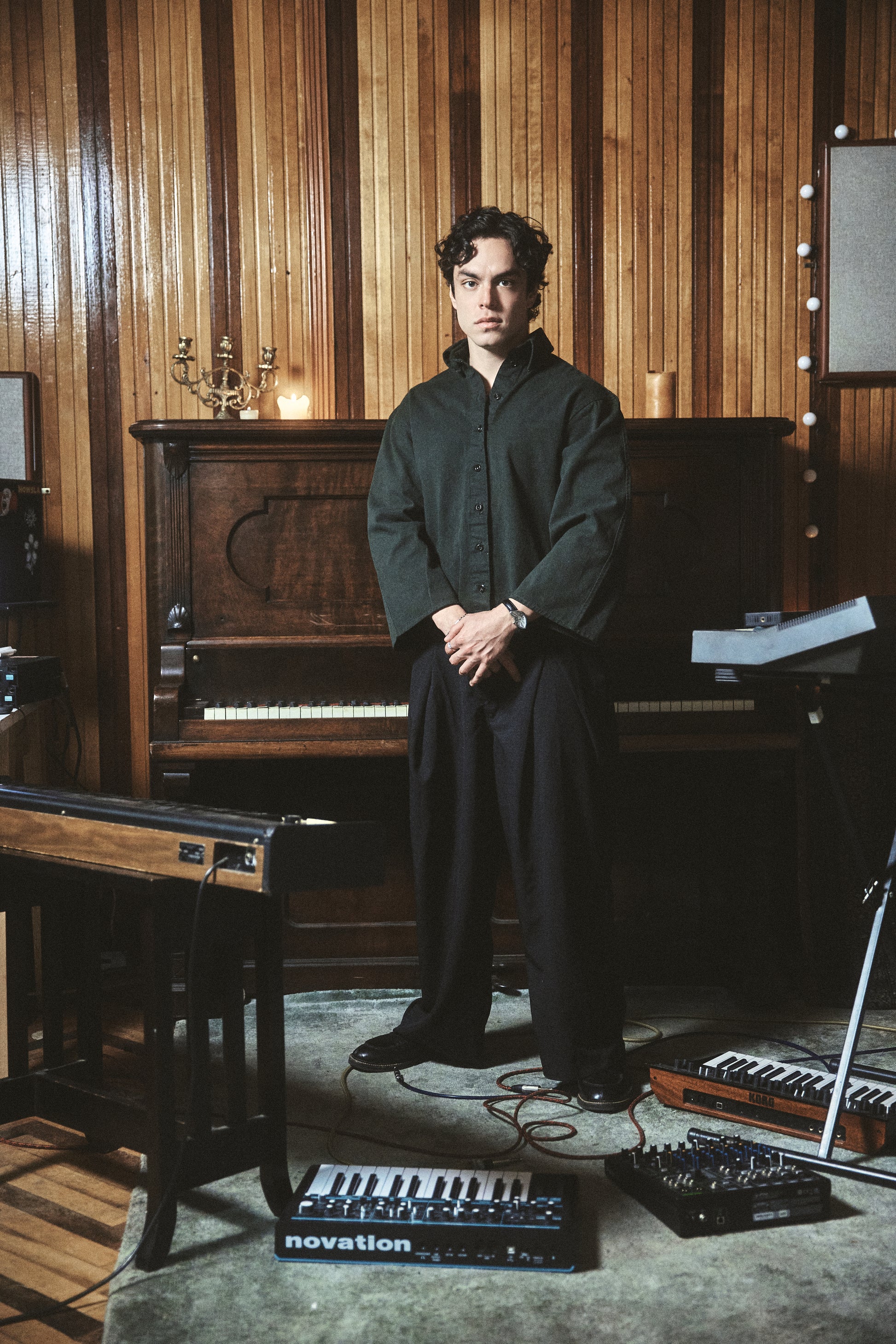 Camisa de botones Verde Oscuro