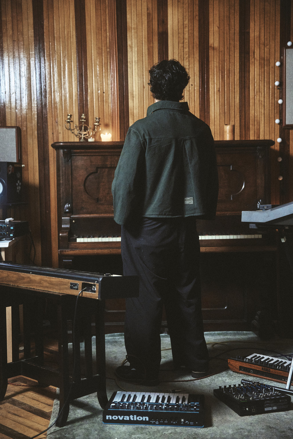 Camisa de botones Verde Oscuro