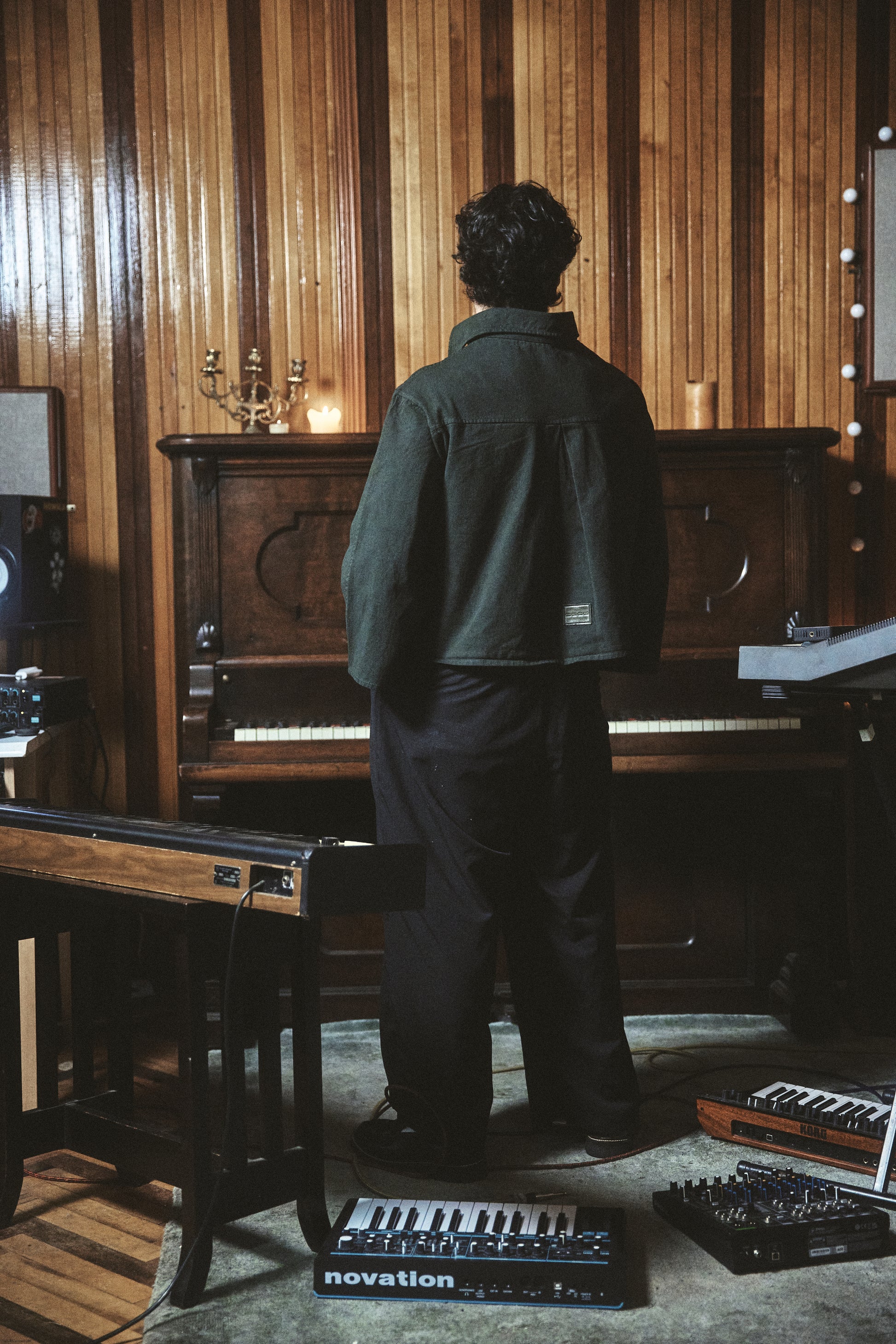 Camisa de botones Verde Oscuro