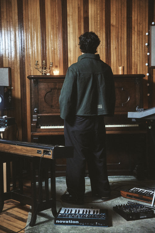 Camisa de botones Verde Oscuro