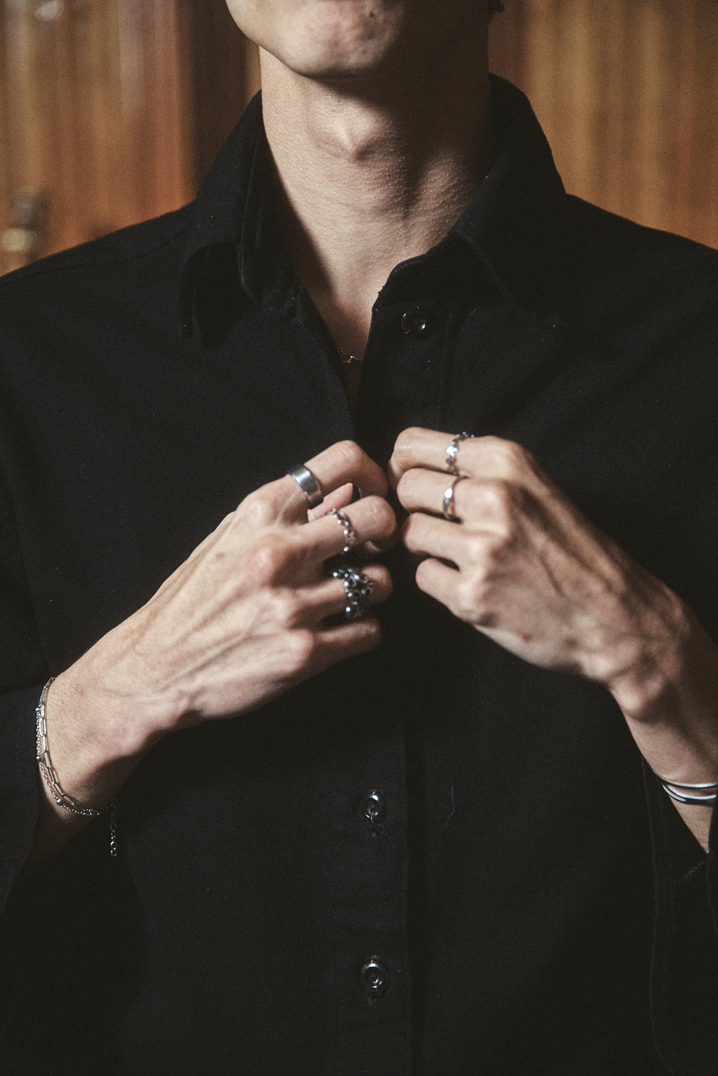 Camisa de Botones Negra